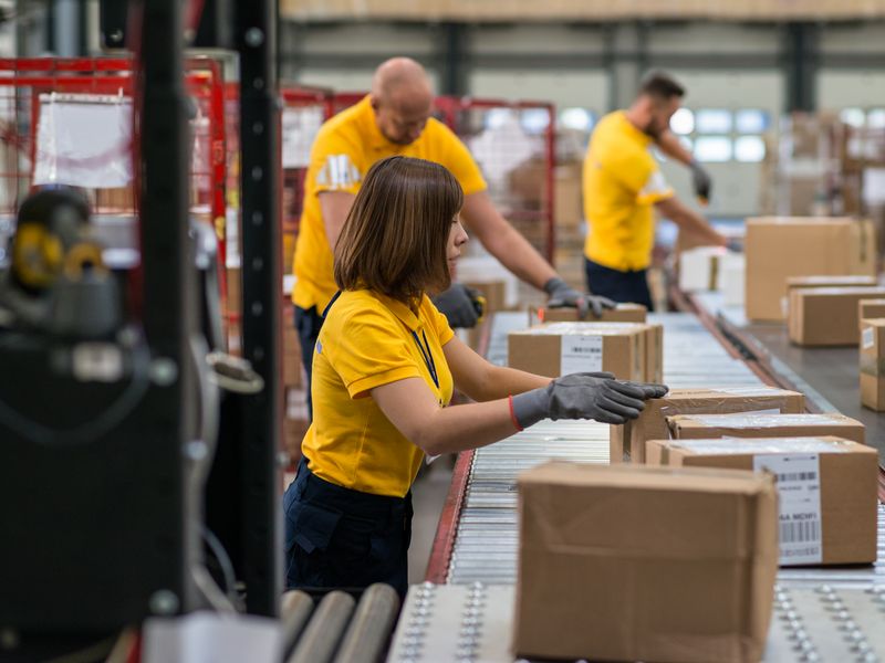 Healthcare professional scanning and checking boxes in medical facility